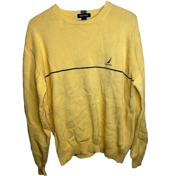 Yellow Men’s Nautica Long Sleeve Sweater - Picture 1 of 7